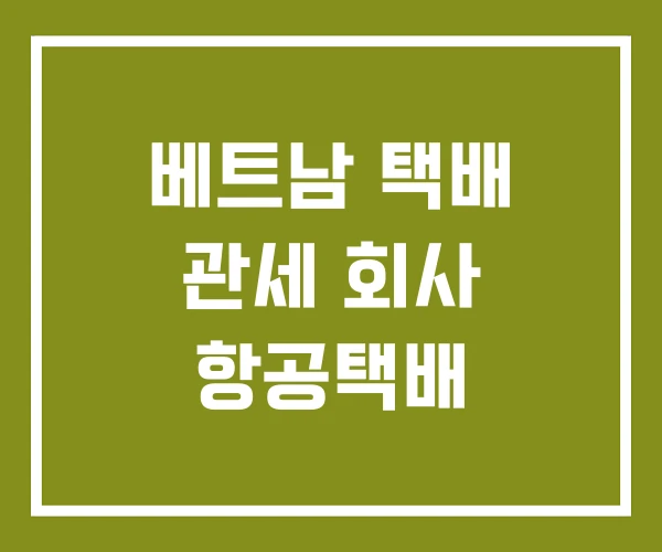 베트남 택배 관세 회사 항공택배