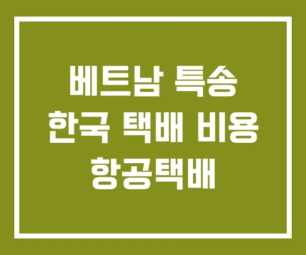 베트남 특송 한국 택배 비용 항공택배