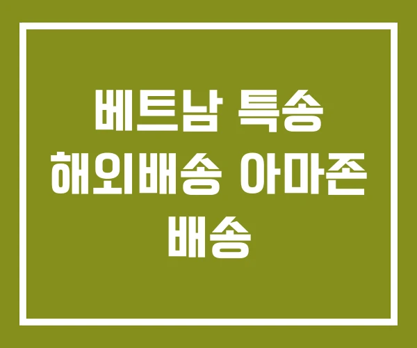 베트남 특송 해외배송 아마존 배송