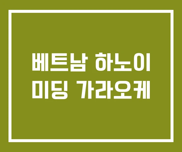 베트남 하노이 미딩 가라오케 베트남 하노이 미딩 가라오케