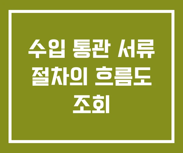 수입 통관 서류 절차의 흐름도 조회