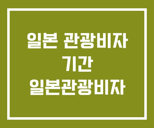 일본 관광비자 기간 일본관광비자