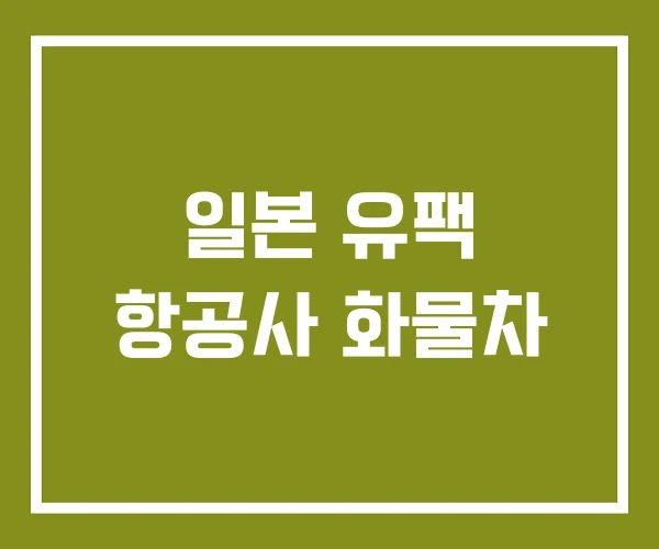 일본 유팩 항공사 화물차