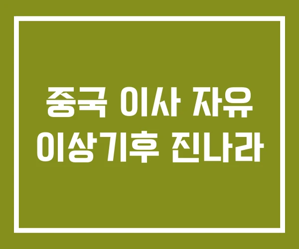 중국 이사 자유 이상기후 진나라