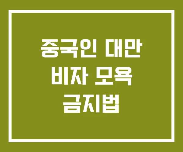중국인 대만 비자 모욕 금지법