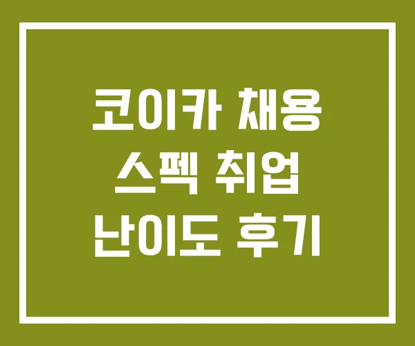 코이카 채용 스펙 취업 난이도 후기