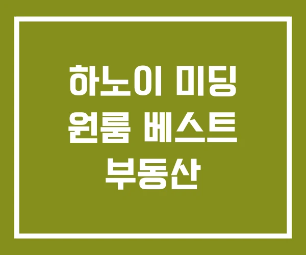 하노이 미딩 원룸 베스트 부동산
