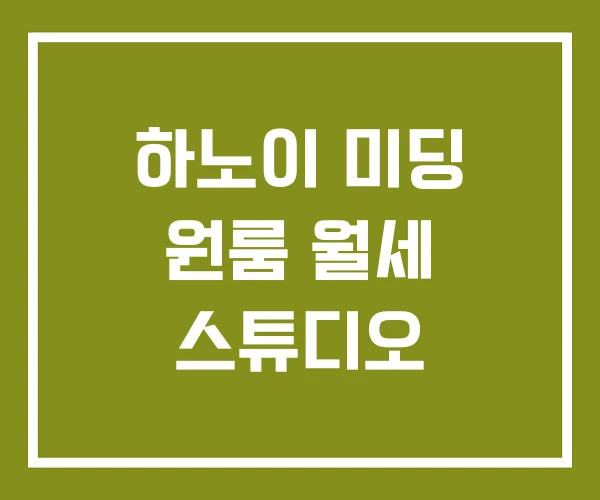 하노이 미딩 원룸 월세 스튜디오