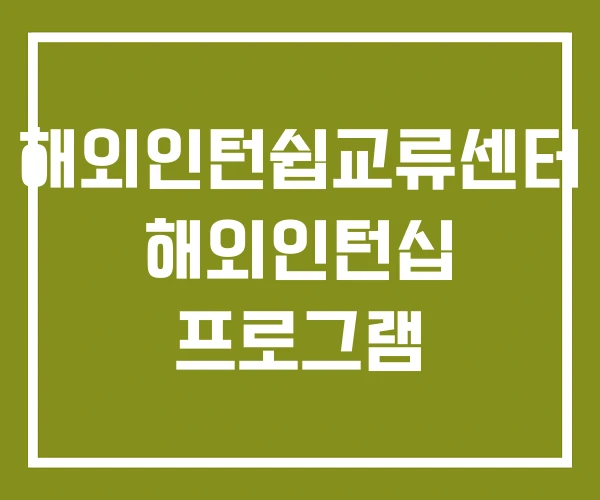 해외인턴쉽교류센터 해외인턴십 프로그램