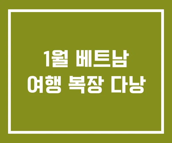 1월 베트남 여행 복장 다낭