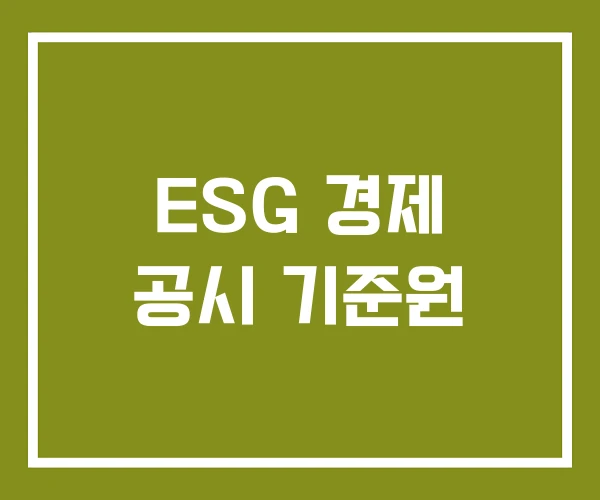 ESG 경제 공시 기준원