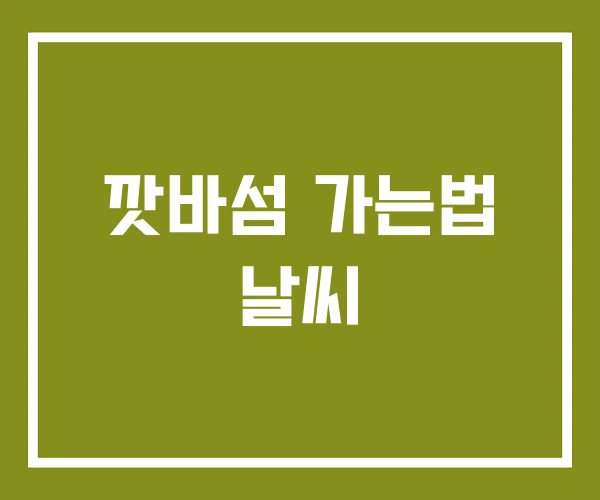 깟바섬 가는법 날씨