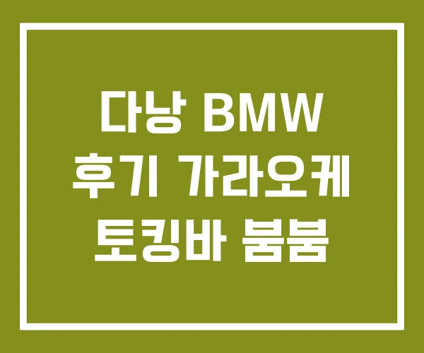 다낭 BMW 후기 가라오케 토킹바 붐붐