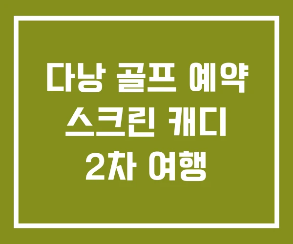 다낭 골프 예약 스크린 캐디 2차 여행