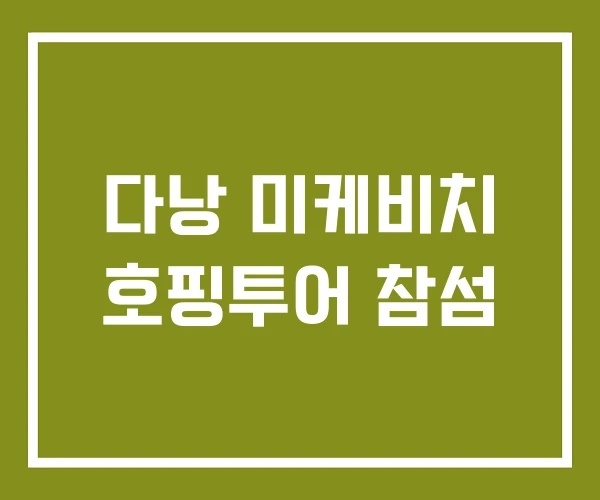 다낭 미케비치 호핑투어 참섬