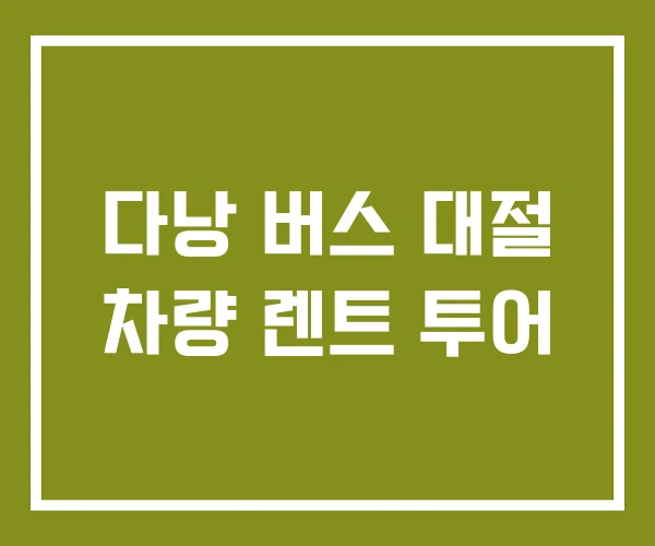 다낭 버스 대절 차량 렌트 투어