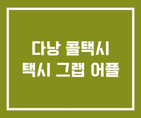 다낭 콜택시 택시 그랩 어플