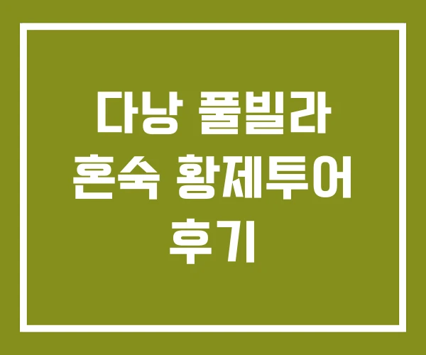 다낭 풀빌라 혼숙 황제투어 후기 다낭 풀빌라 혼숙 황제투어 후기