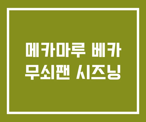 메카마루 베카 무쇠팬 시즈닝