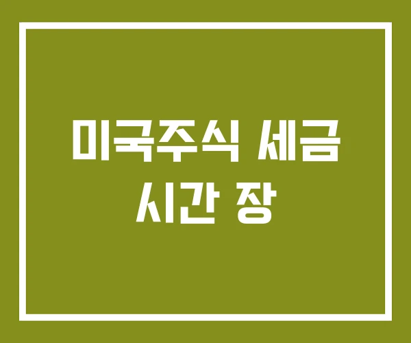 미국주식 세금 시간 장