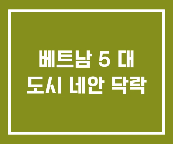 베트남 5 대 도시 네안 닥락