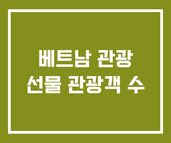 베트남 관광 선물 관광객 수