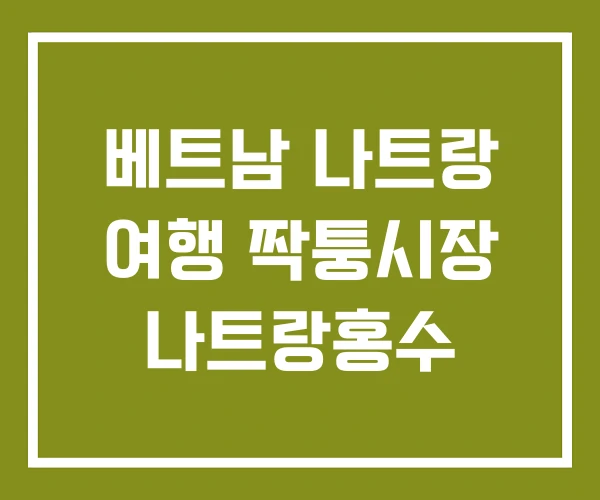 베트남 나트랑 여행 짝퉁시장 나트랑홍수