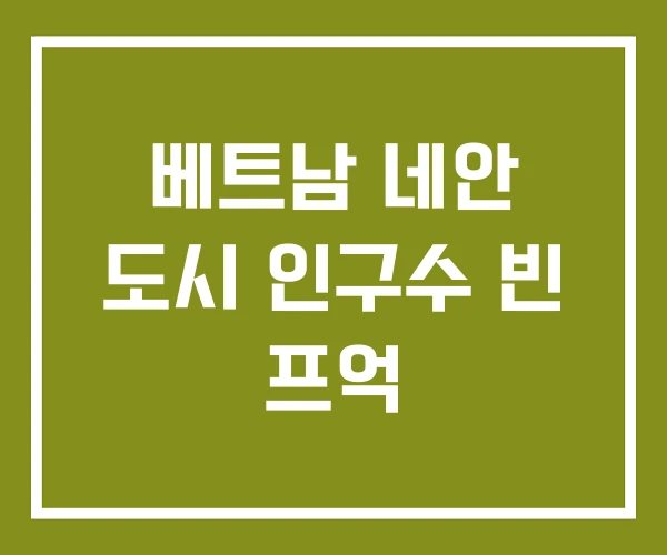 베트남 네안 도시 인구수 빈 프억