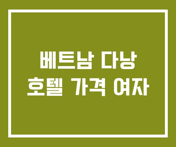 베트남 다낭 호텔 가격 여자