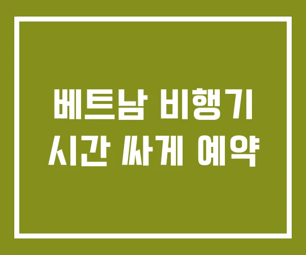 베트남 비행기 시간 싸게 예약
