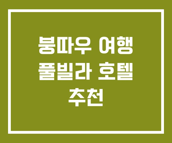 붕따우 여행 풀빌라 호텔 추천 붕따우 여행 풀빌라 호텔 추천