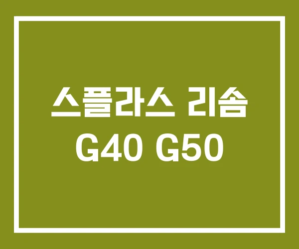 스플라스 리솜 G40 G50
