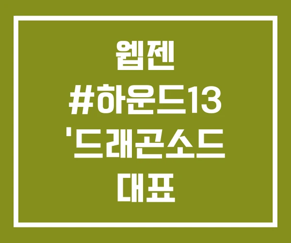 웹젠 #하운드13 ‘드래곤소드 대표