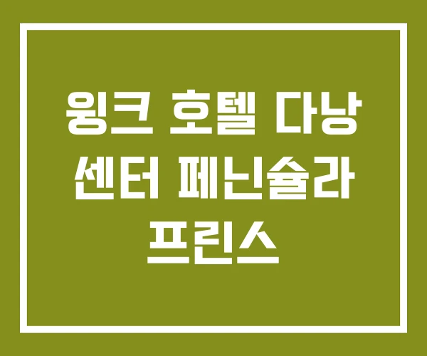 윙크 호텔 다낭 센터 페닌슐라 프린스