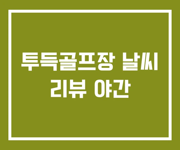 투득골프장 날씨 리뷰 야간