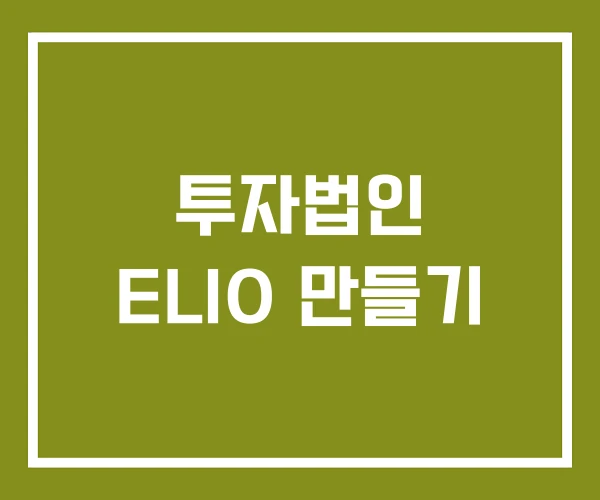 투자법인 ELIO 만들기