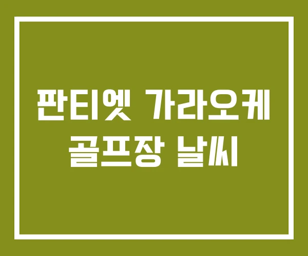 판티엣 가라오케 골프장 날씨