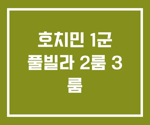 호치민 1군 풀빌라 2룸 3 룸