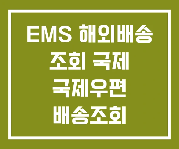 EMS 해외배송 조회 국제 국제우편 배송조회