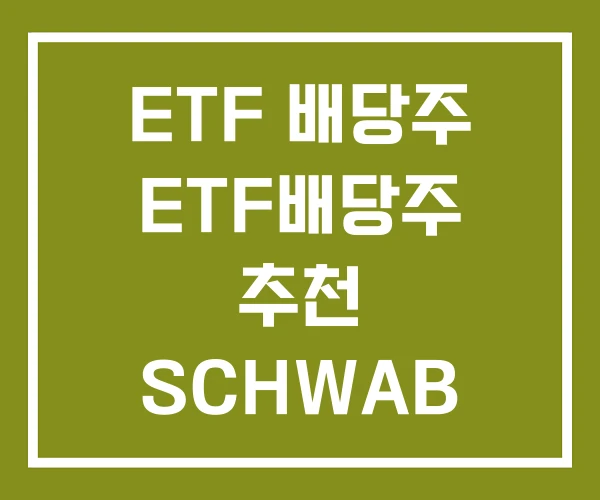 ETF 배당주 ETF배당주 추천 SCHWAB 미국배당주 ETF 배당주 ETF배당주 추천 SCHWAB 미국배당주