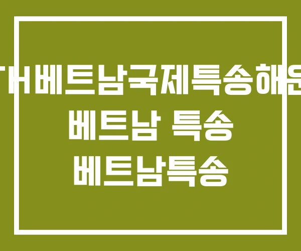 TH베트남국제특송해운 베트남 특송 베트남특송