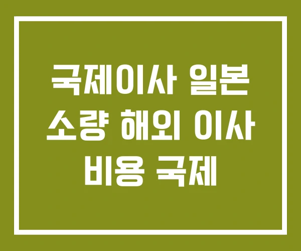 국제이사 일본 소량 해외 이사 비용 국제