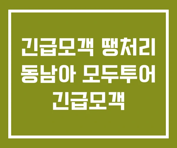 긴급모객 땡처리 동남아 모두투어 긴급모객
