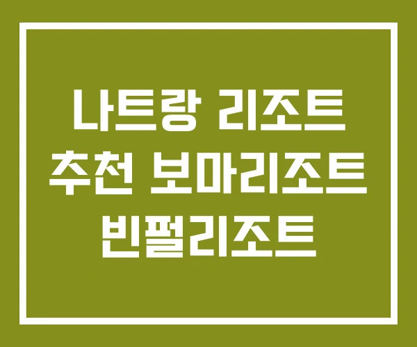 나트랑 리조트 추천 보마리조트 빈펄리조트
