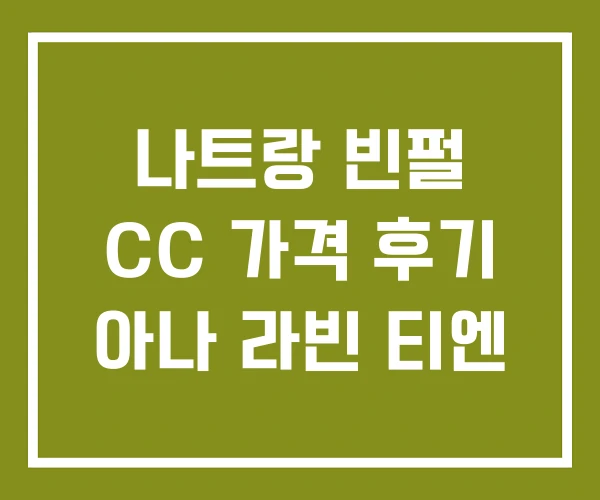 나트랑 빈펄 CC 가격 후기 아나 라빈 티엔