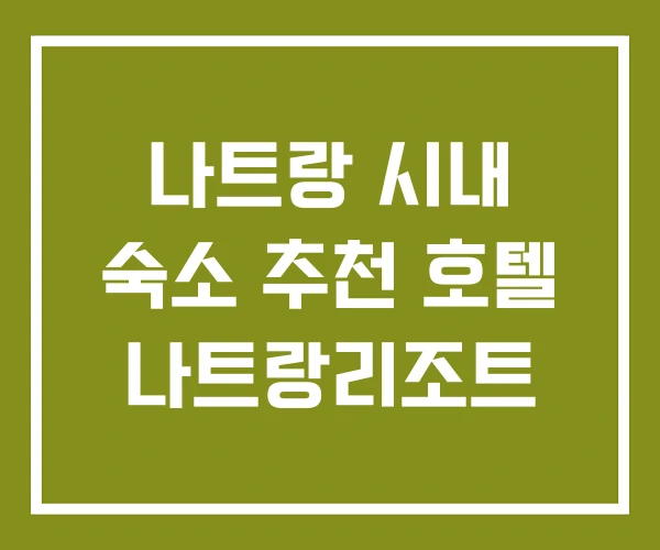나트랑 시내 숙소 추천 호텔 나트랑리조트 나트랑 시내 숙소 추천 호텔 나트랑리조트
