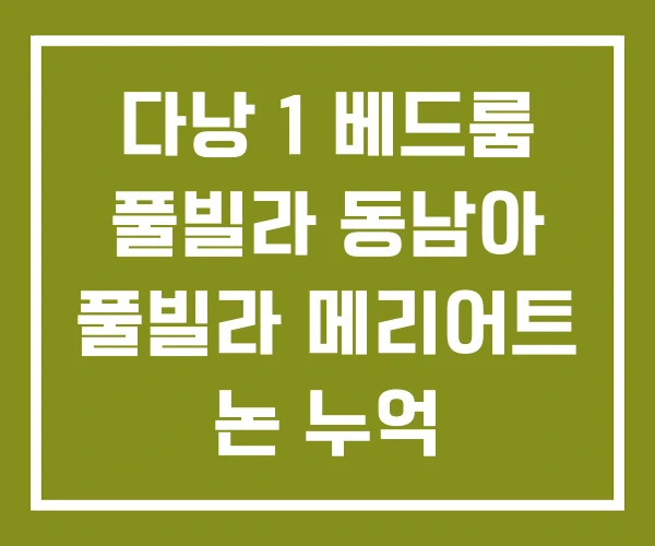다낭 1 베드룸 풀빌라 동남아 풀빌라 메리어트 논 누억 다낭 1 베드룸 풀빌라 동남아 풀빌라 메리어트 논 누억