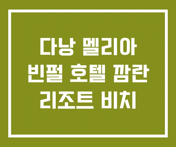 다낭 멜리아 빈펄 호텔 깜란 리조트 비치 다낭 멜리아 빈펄 호텔 깜란 리조트 비치