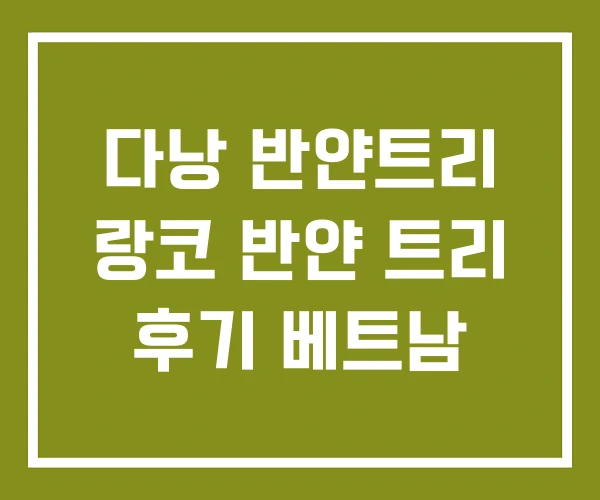 다낭 반얀트리 랑코 반얀 트리 후기 베트남 다낭 반얀트리 랑코 반얀 트리 후기 베트남