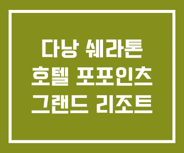 다낭 쉐라톤 호텔 포포인츠 그랜드 리조트